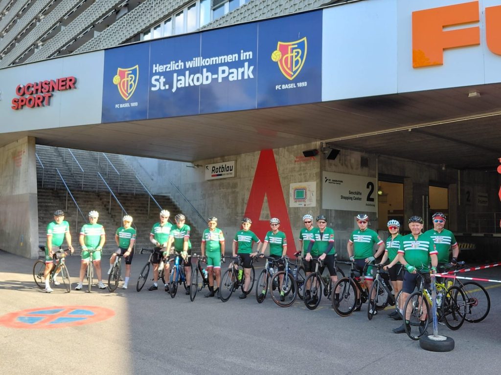 Some team members arrive at St Jakob Park