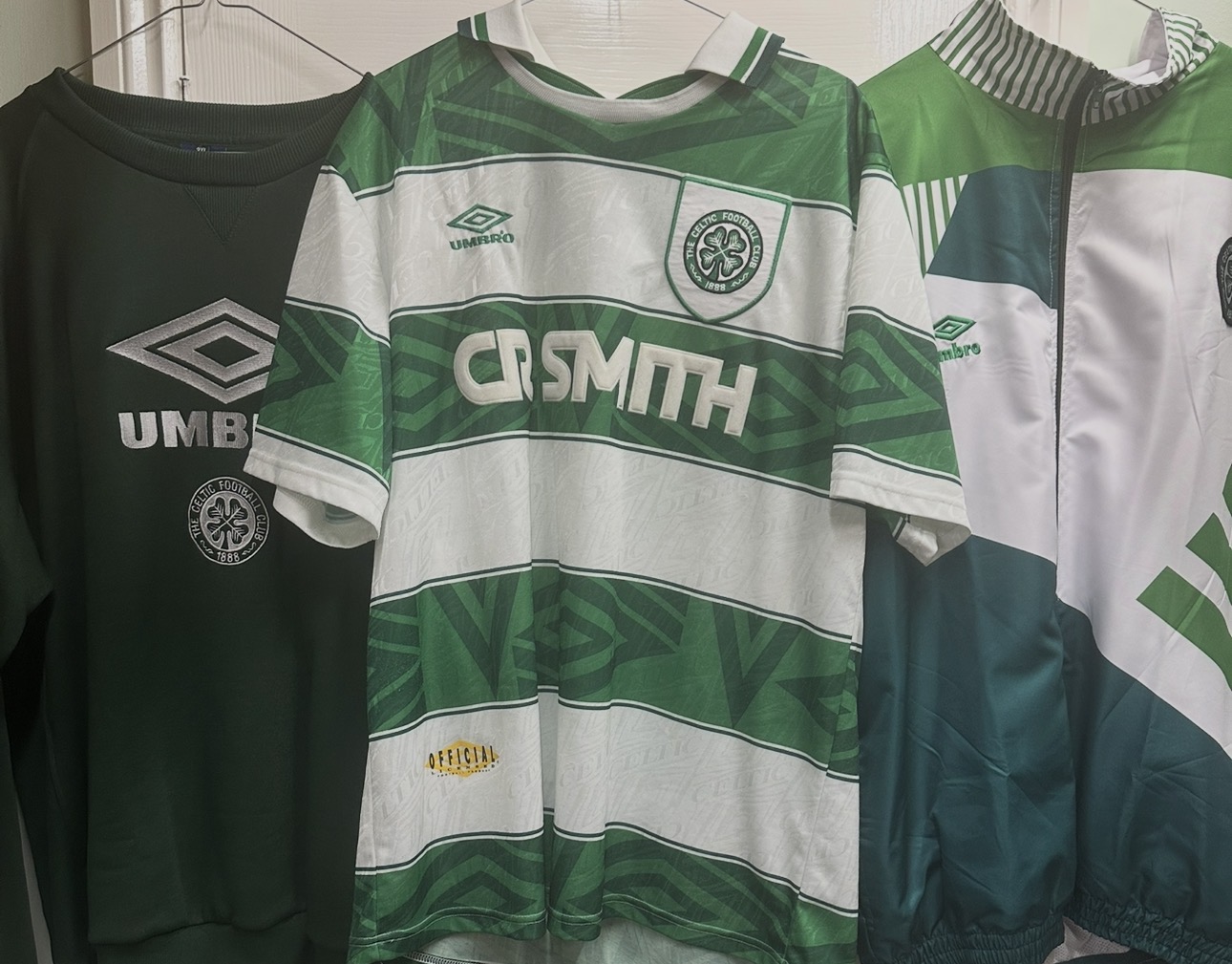 Celtic short sleeve home hoops 1993-1995 by Umbro