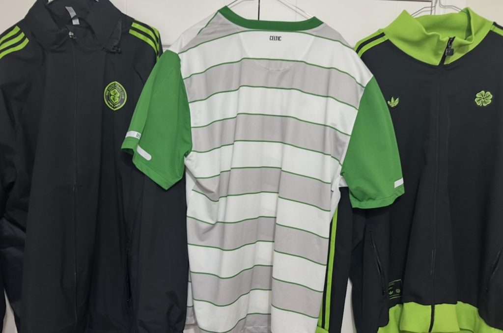 2011 2012 Celtic Grey and White hooped away shirt by Nike