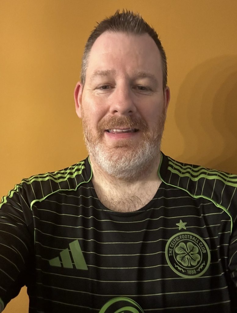 Celtic Black Away shirt with neon green pin stripe by Adidas from Season 2025 2026