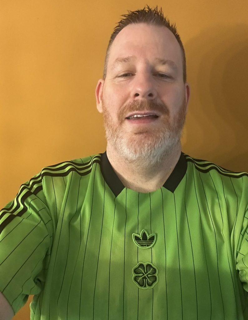 Celtic Neon Green and Black Training top from season 2025 2026 by Adidas